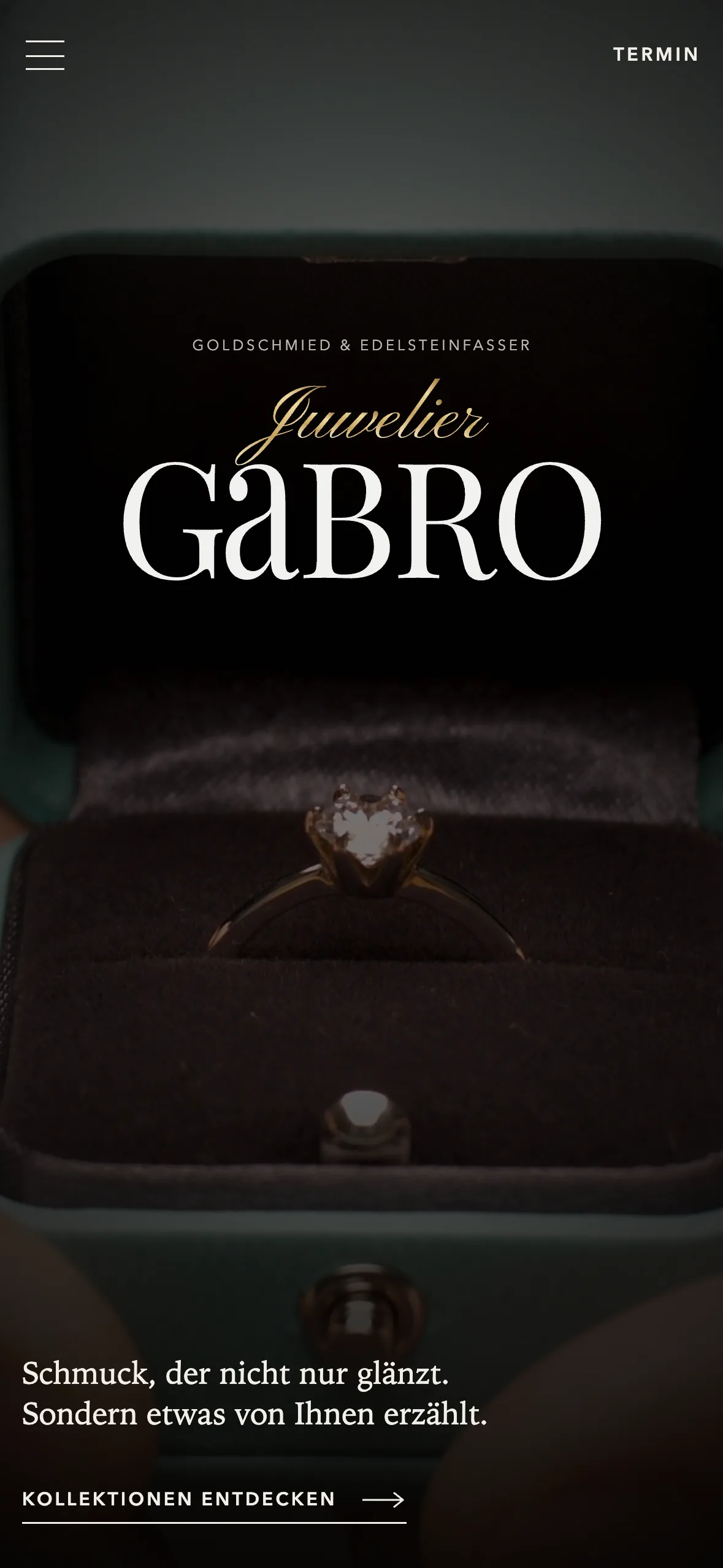 Startseite von Juwelier Gabro auf dem iPhone.